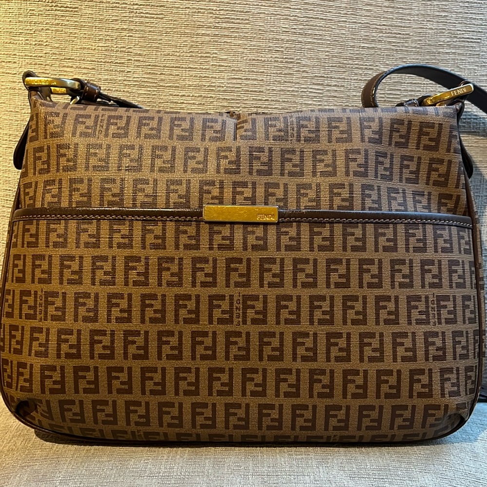 Fendi coated canvas adjustable crossbody